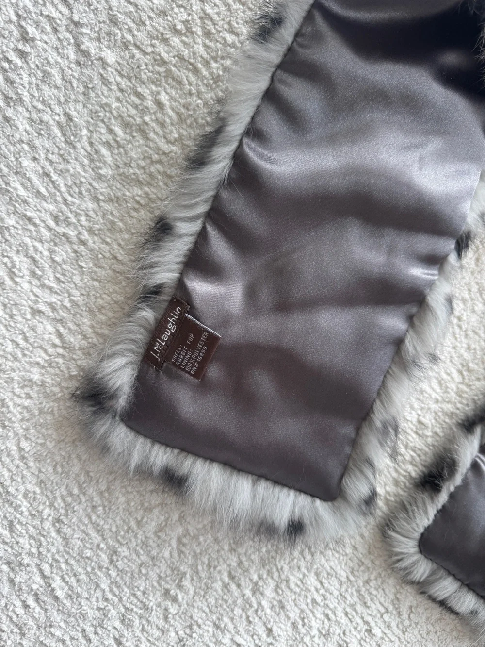 J MCLAUGHLIN Gray Leopard Head Scarf